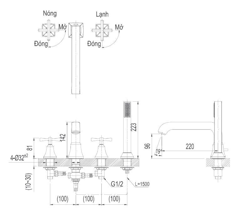 bản vẽ kích thước sen bồn tắm inax bfv8100b