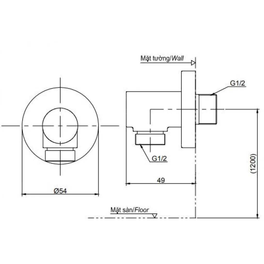 bản vẽ Co Nối Sen Âm Tường Toto TBW02013B