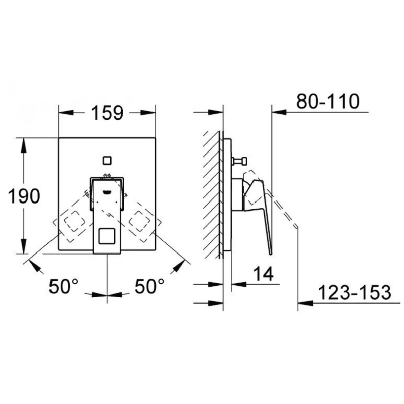 Van Trộn GROHE 19896000 EuroCube Nóng Lạnh Âm Tường - Nội Thất Nhà Sang
